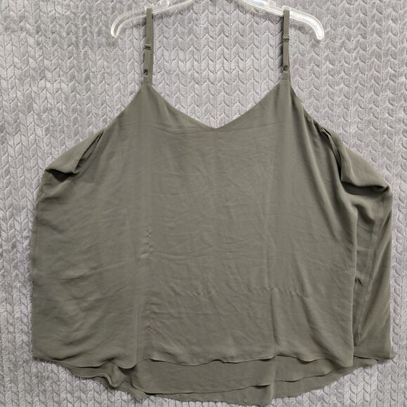 NWT Torrid Sophie Chiffon Double Layer Cami Womens Size 5 Dusty Olive Tank Top - Picture 6 of 7